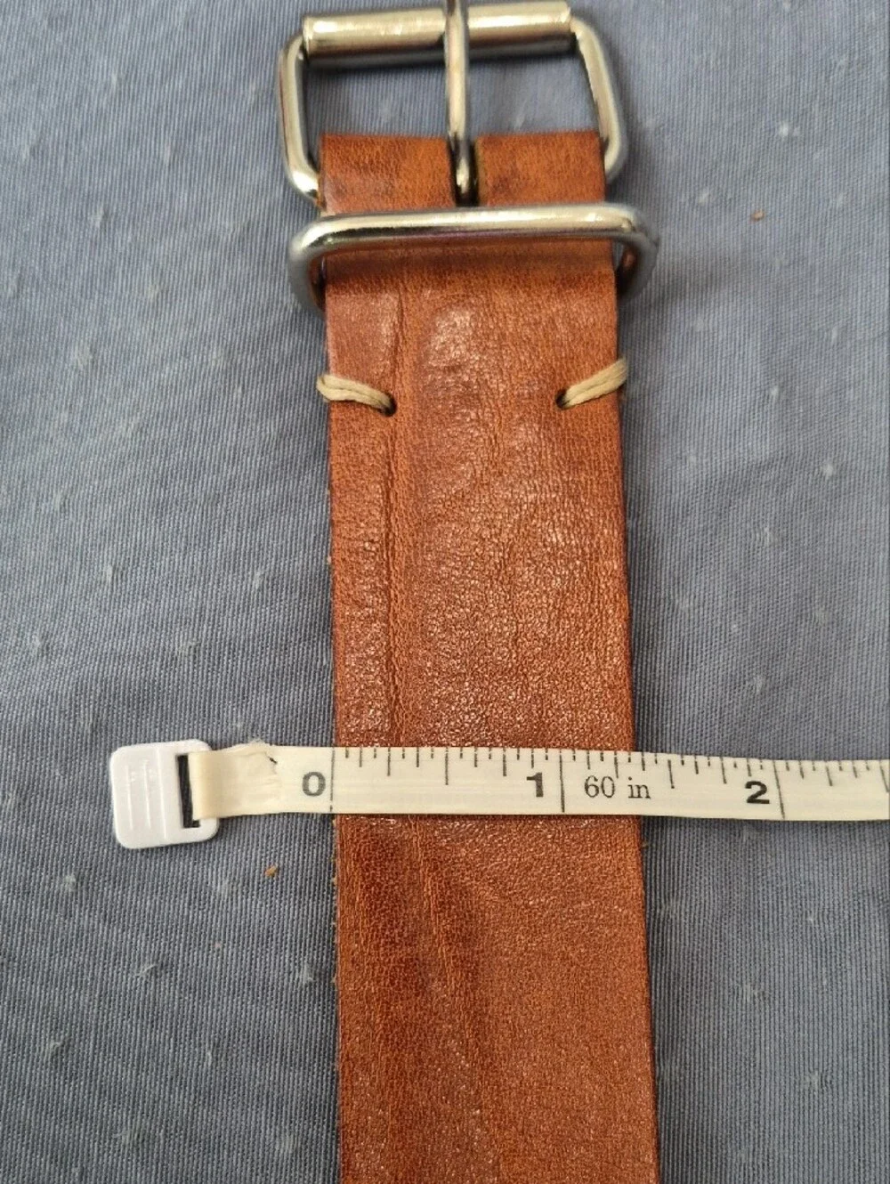 GAP Tan Brown Genuine Leather Belt with Silver Buckle Made In Italy Womens S